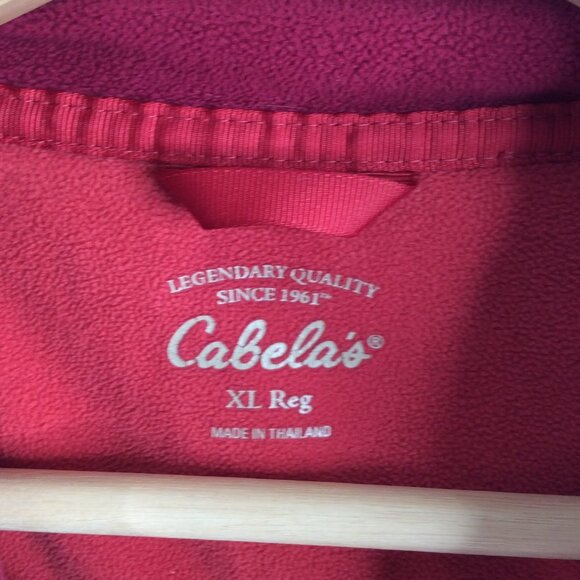 Cabelas 1/4 Zip Fleece Pullover Sweatshirt Womens Size XL Red Zip Sleeve Pocket - Picture 5 of 6